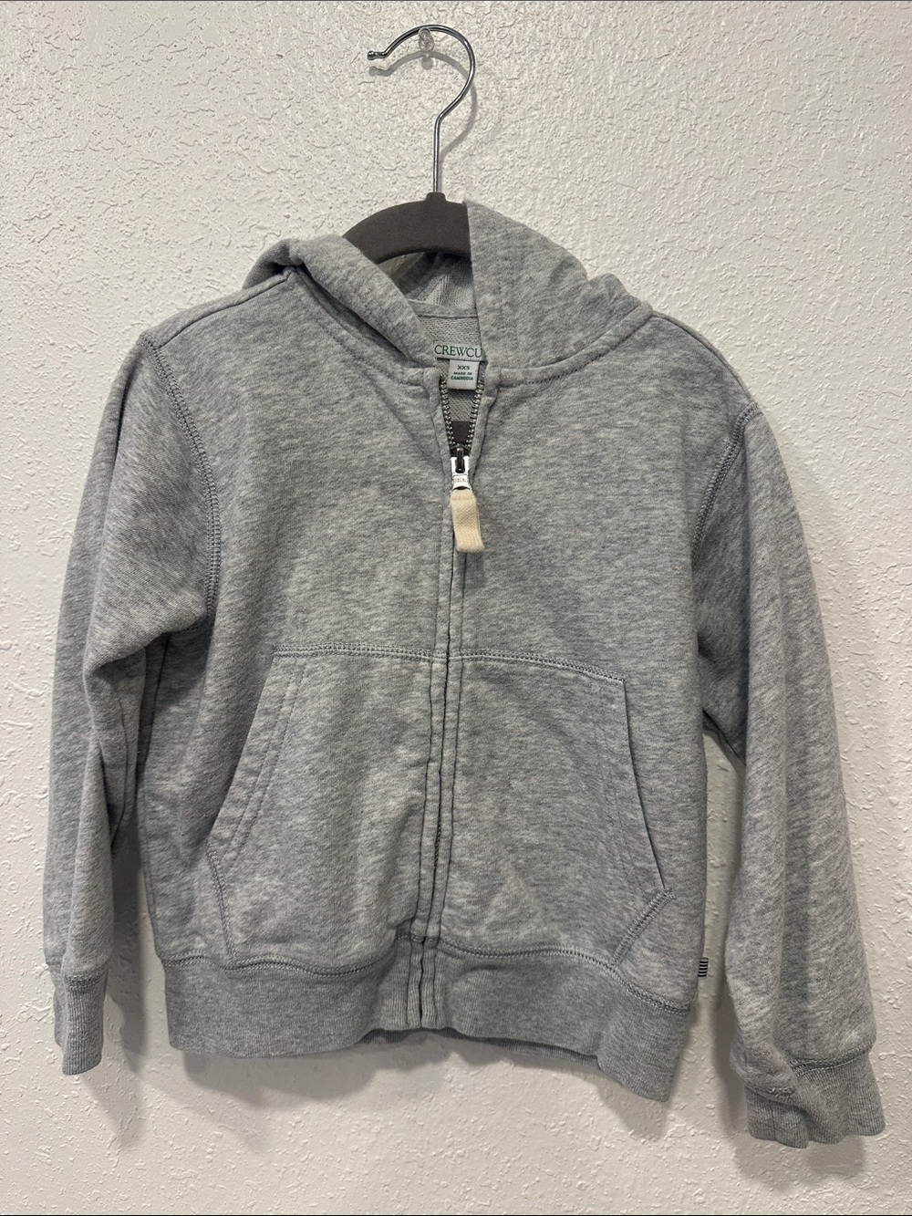 XXS Crewcuts Heather Gray Kids Zip Hoodie